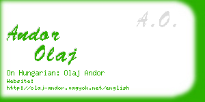 andor olaj business card